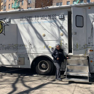 Michelle Garay RN by the NYC Mobile Health Unit