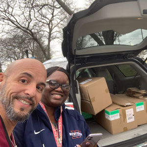 Sharing supplies between NYC and Suffolk to cover all our teams Amazing teamwork Marcella Fludd Brown and Carlos Ortiz. 1
