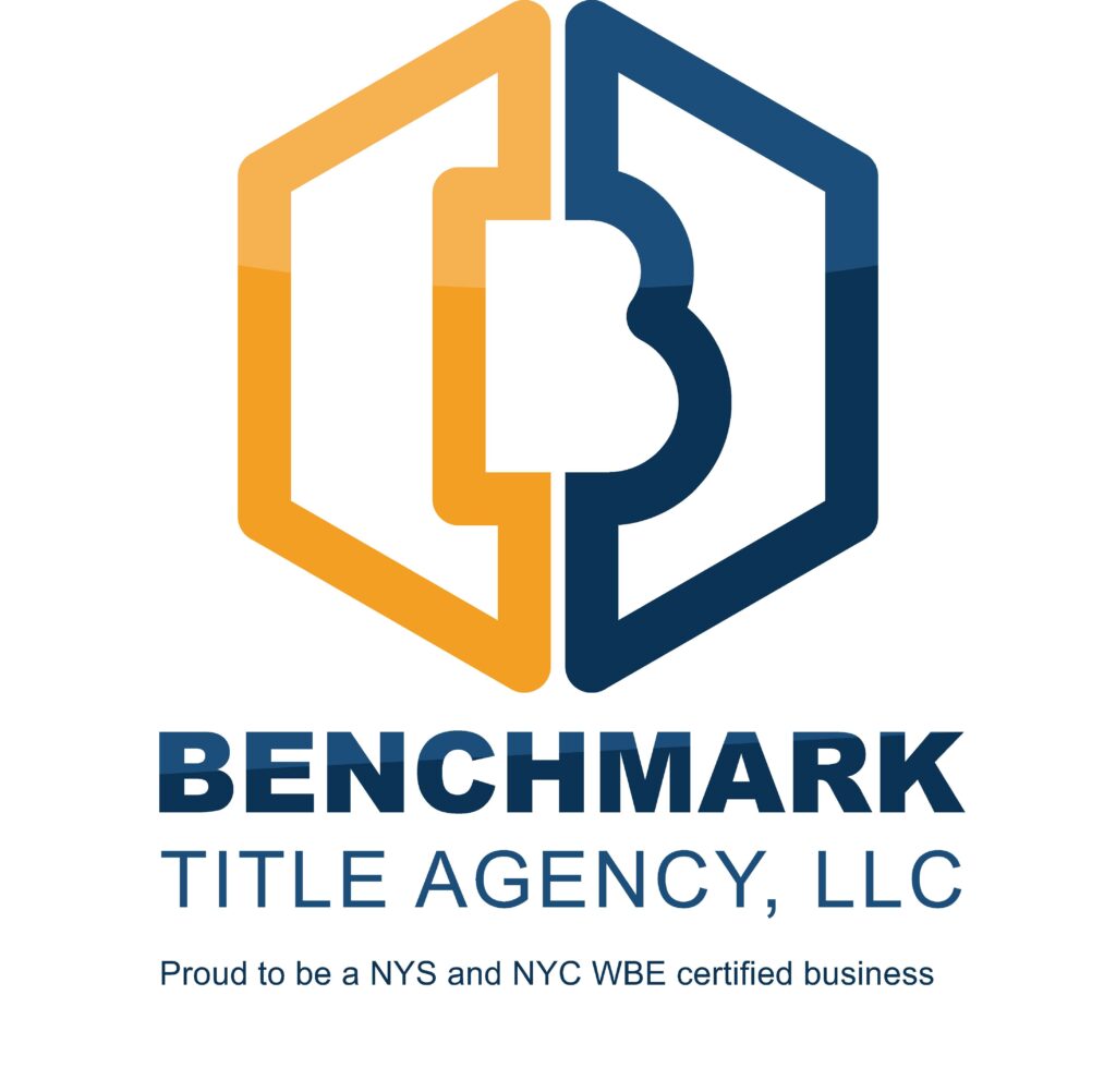 Benchmark logo vertical blue. tag